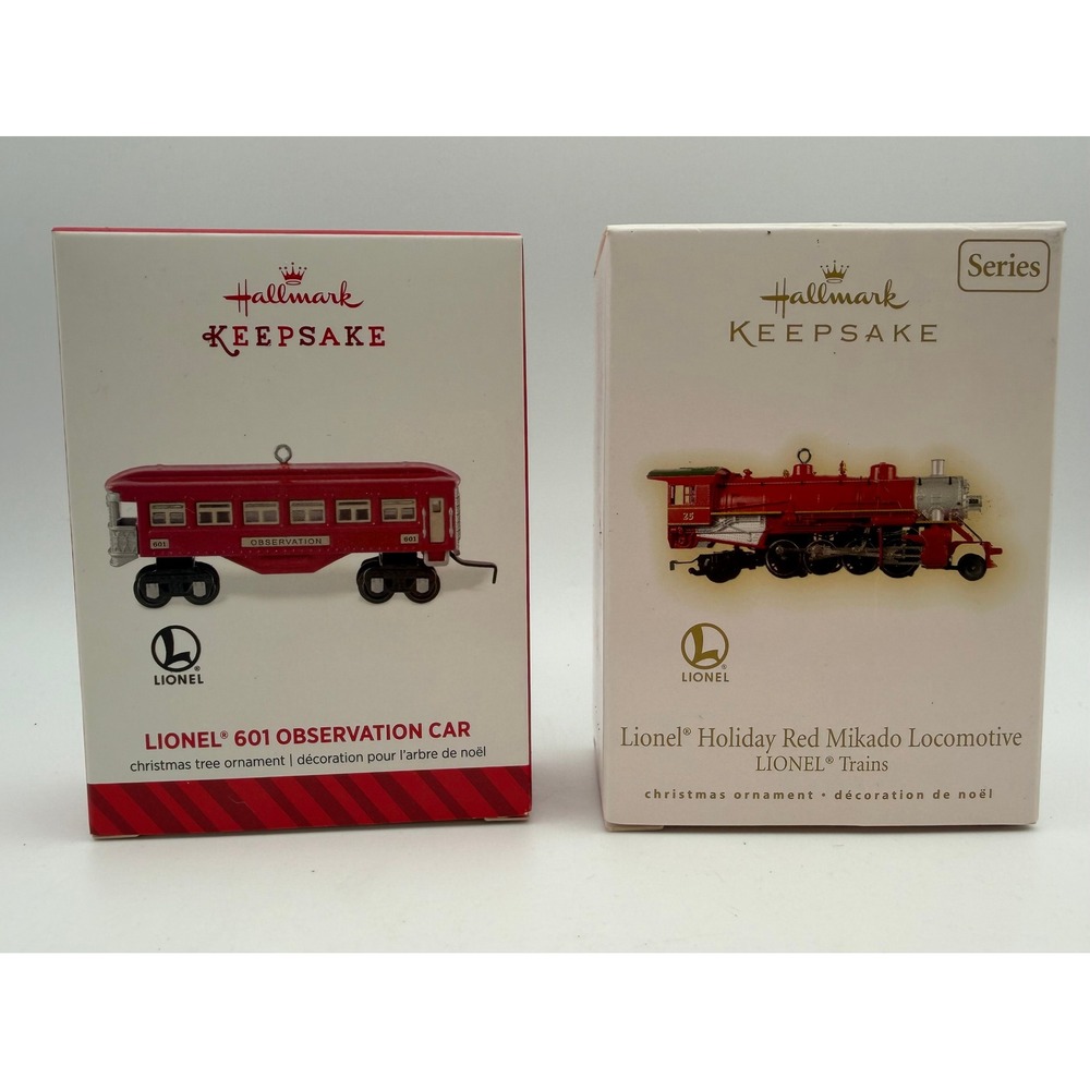 Hallmark Keepsake Lionel 601 Observation Car & Red Mikado Locomotive Set